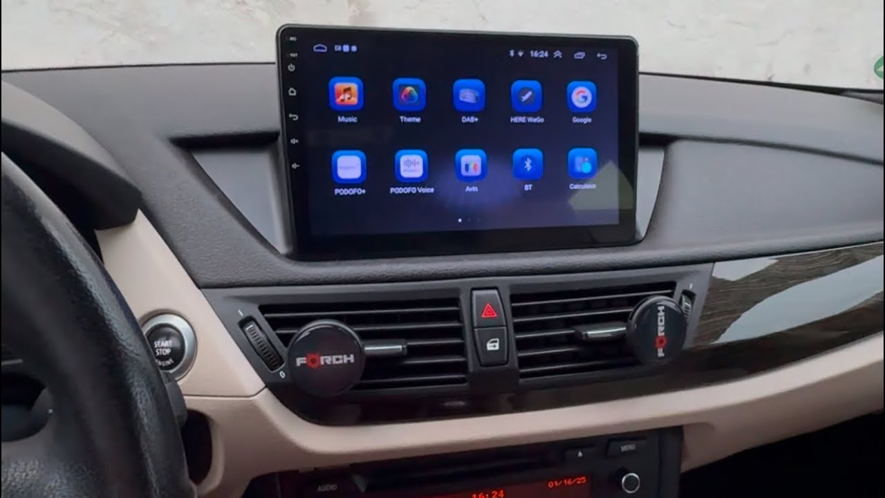 Install android radio junsun BMW x1 E84 with carplay android auto reverse camera