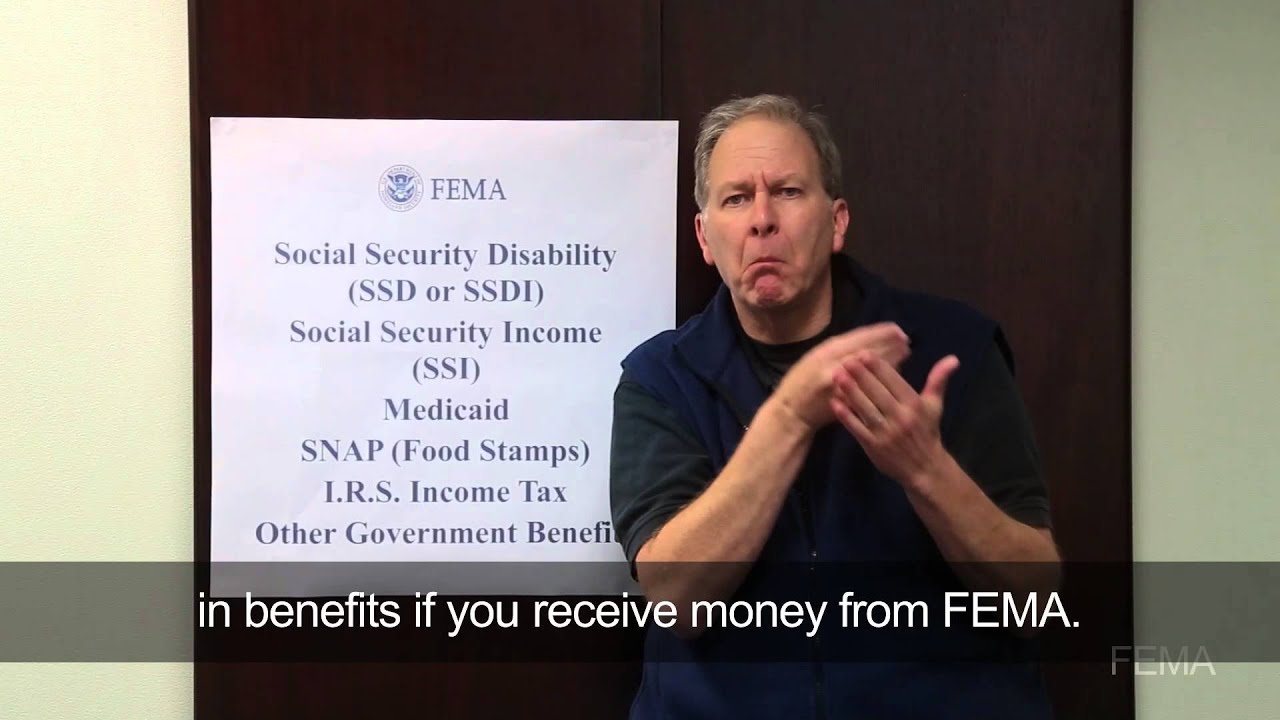 FEMA Assistance Does Not Impact Government Benefits (Disability Integration Video with ASL)