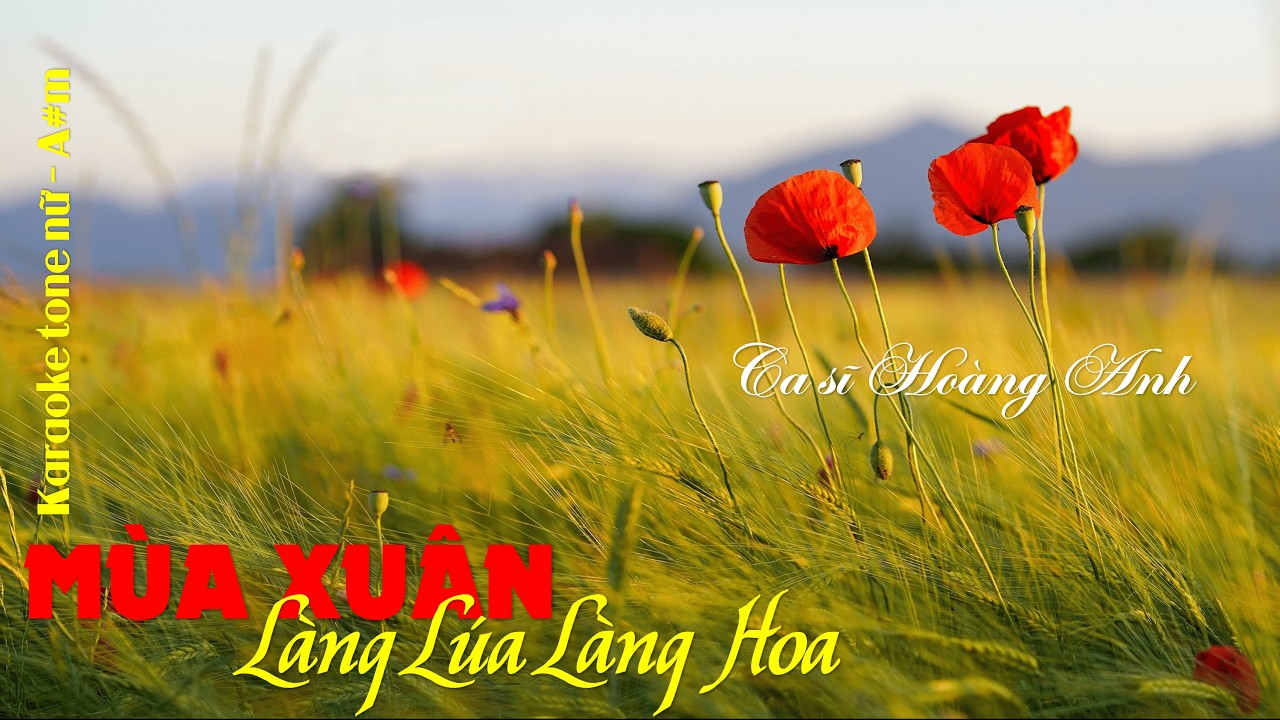 Karaoke Mùa Xuân Làng Lúa Làng Hoa tone nữ A#m - Ca sĩ Hoàng Anh