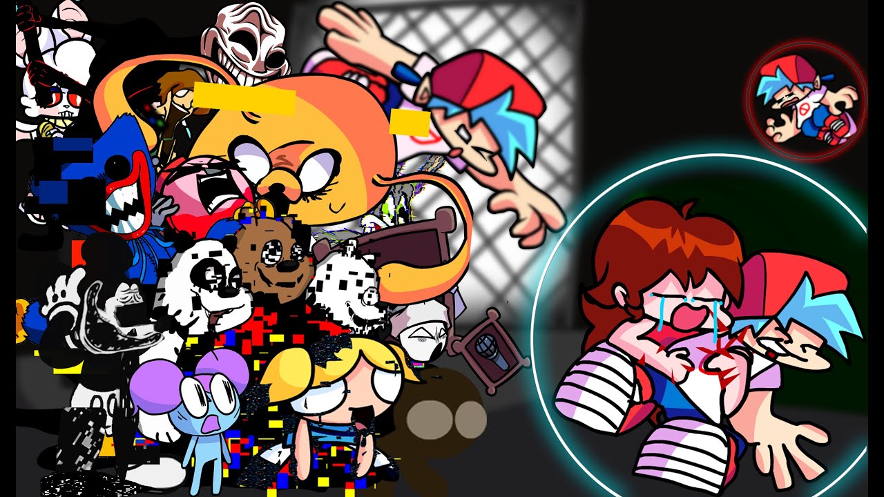 FNF Good Bye World (Boyfriend Dies) But Different Characters Sing It🎵 Everyone Sings(New Characters)
