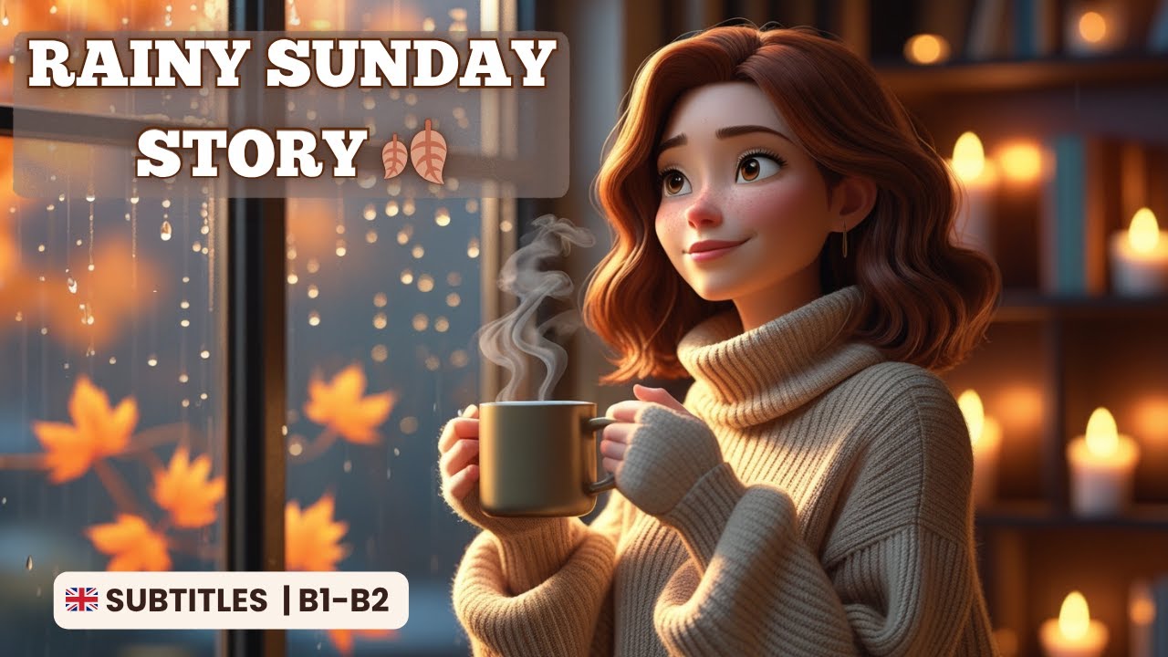 The Perfect Rainy Sunday Routine (with Subtitles) | B1–B2 Listening Practice 🍂
