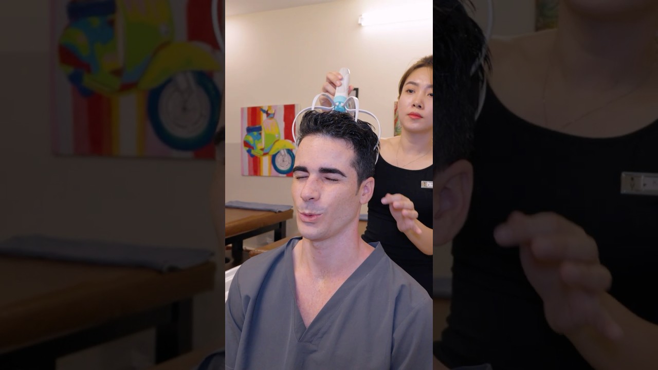 ASMR: Satisfying Barbershop Treatment with Scalp Analysis and Head Massage! #shorts