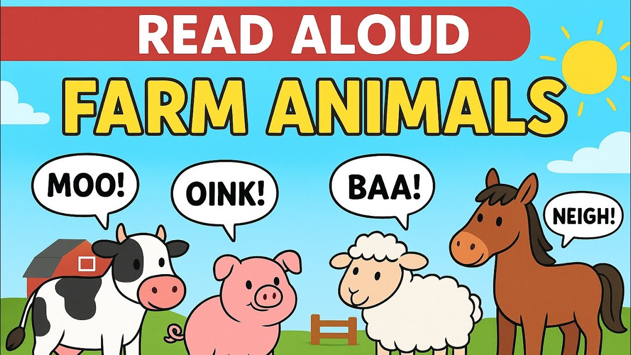 BEGINNER READ ALOUD - Big Red Barn with Farm Animal Sounds