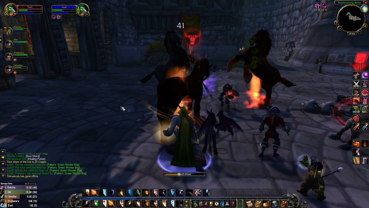 Wow Classic - Troll Priest  25 lvl Heal  Shadowfang Keep SFK