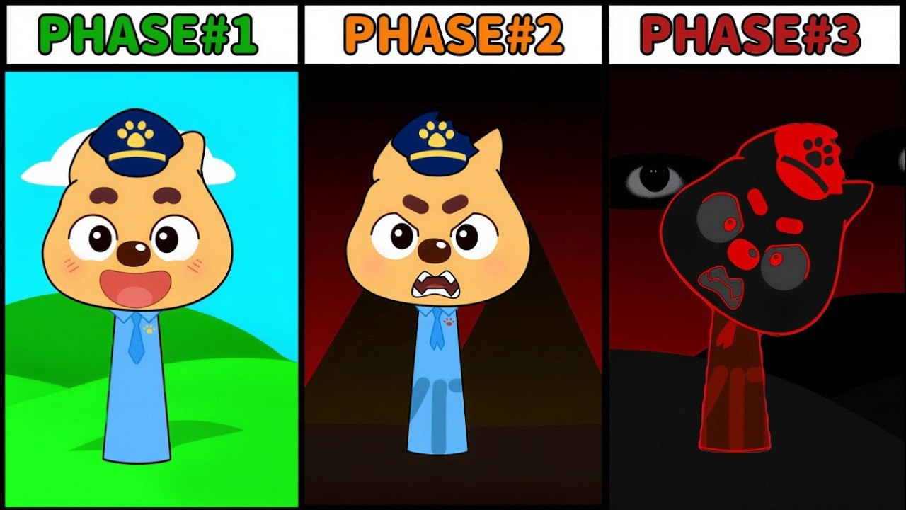 All Phases in New Incredibox Sprunki OC Sheriff Labrador (Fido)