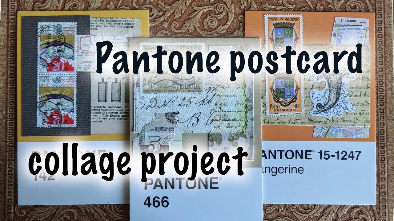 Pantone postcard collage project