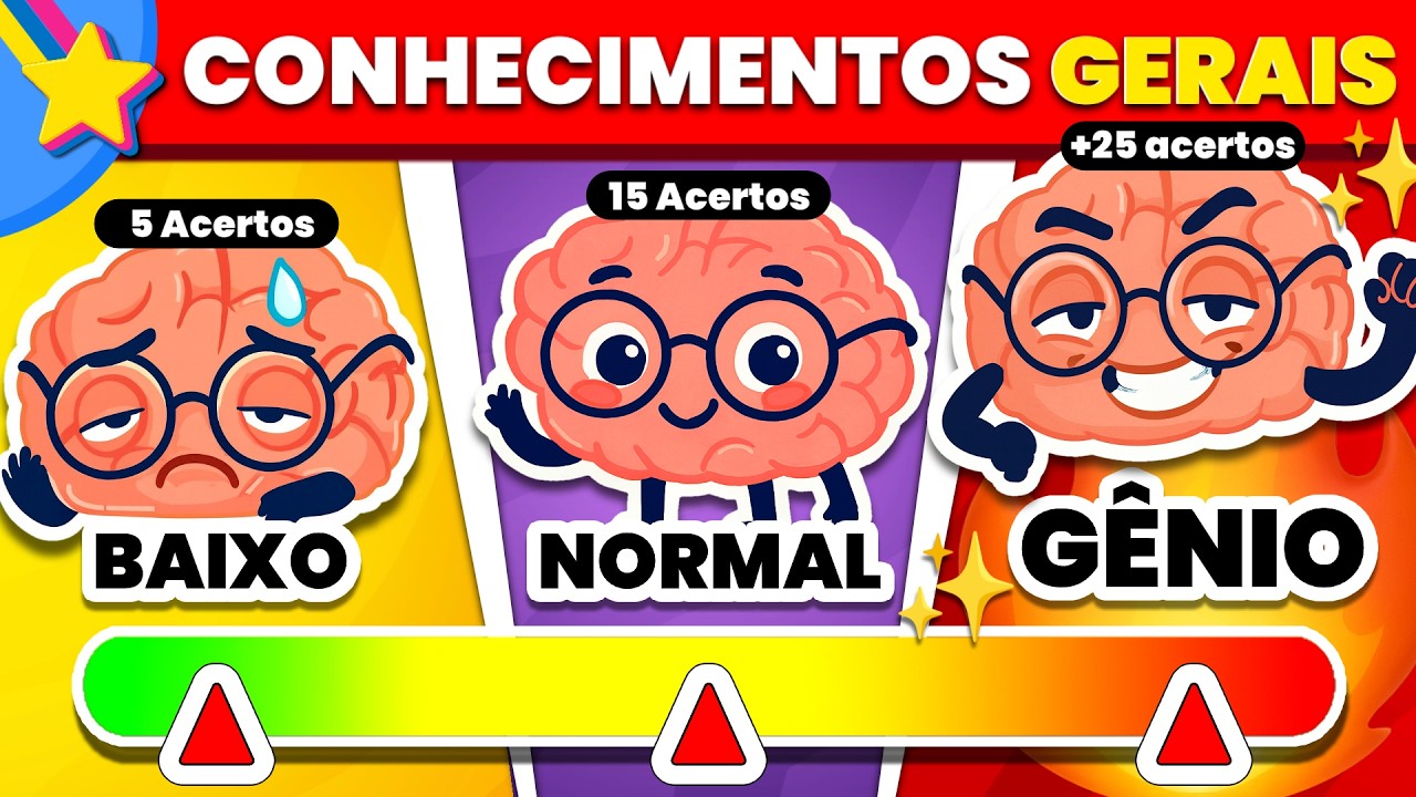 🤯 Você É Mais Inteligente Que A Média? Descubra AGORA! | 30 Perguntas 🧠🌍