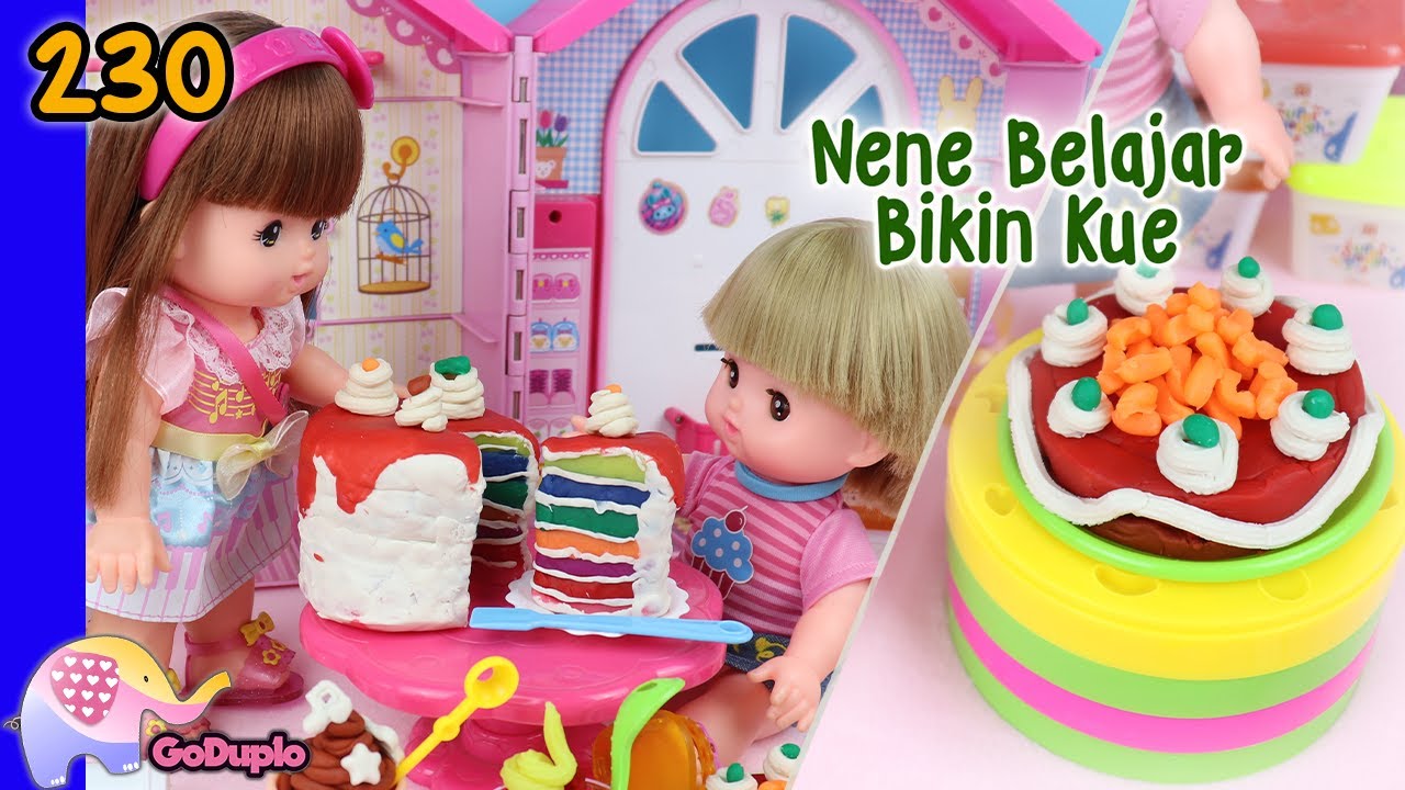 Mainan Boneka Eps 230 Nene belajar bikin kue - GoDuplo TV