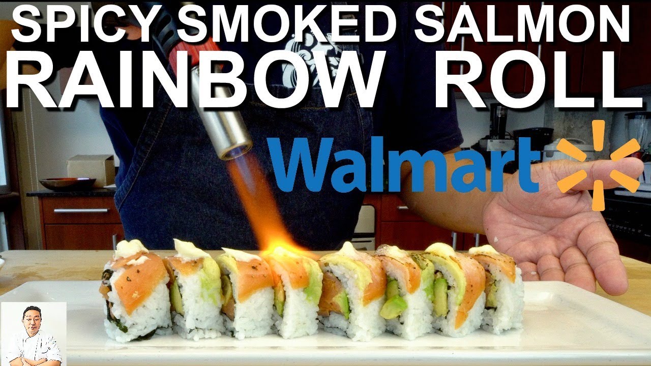 Level 2 Walmart Sushi Challenge | Spicy Smoked Salmon Rainbow Roll