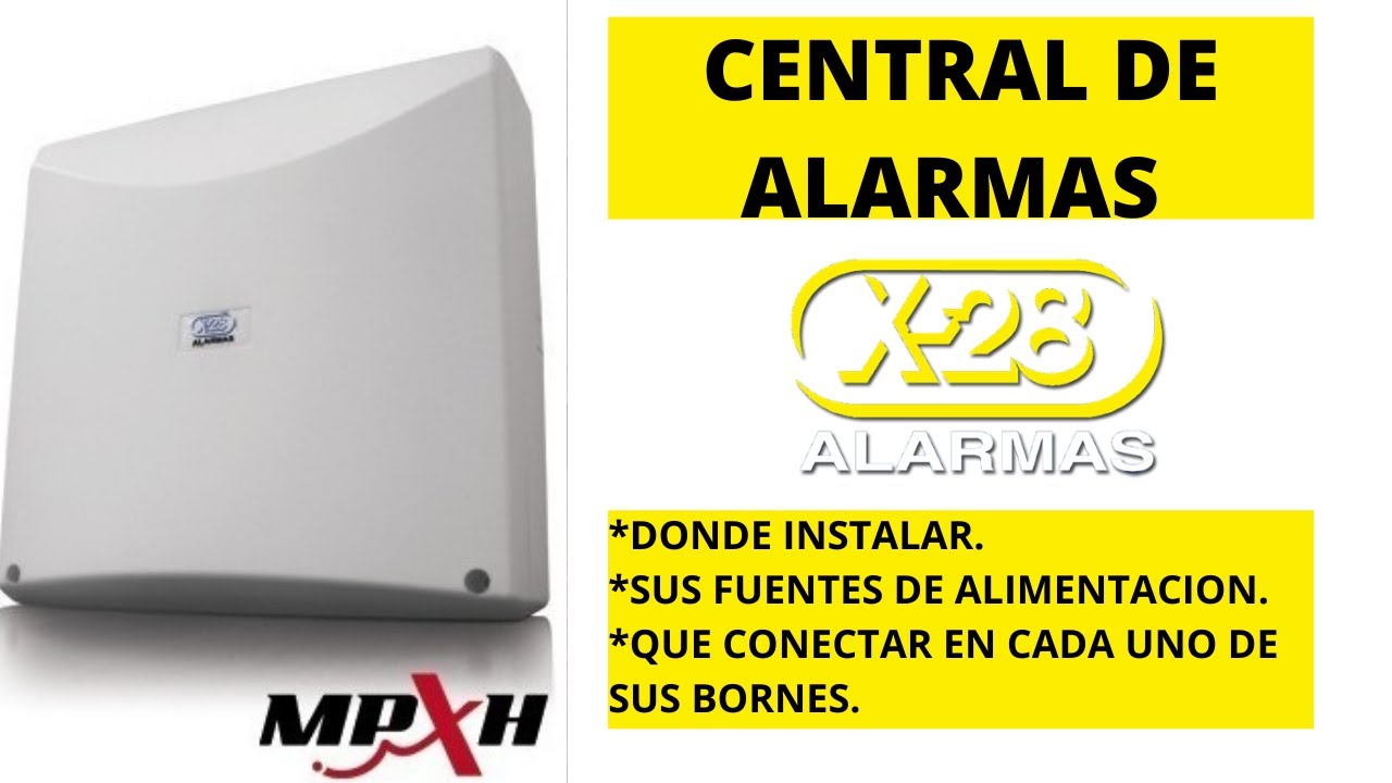 Central de alarma X-28 y sus especificaciones técnicas.