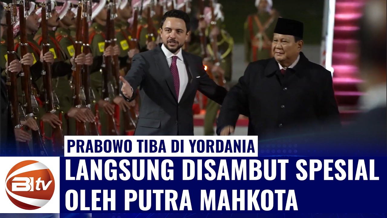 Detik-Detik Prabowo Tiba di Yordania, Langsung Disambut Spesial Putra Mahkota