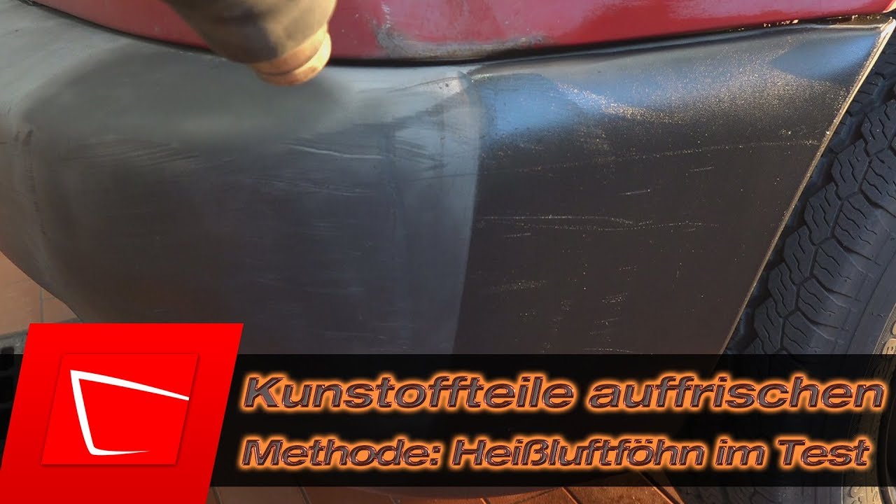 Geht das? Alte Kunststoffstoßstange aufbereiten mit Heißluftföhn? graue Kunststoffteile auffrischen