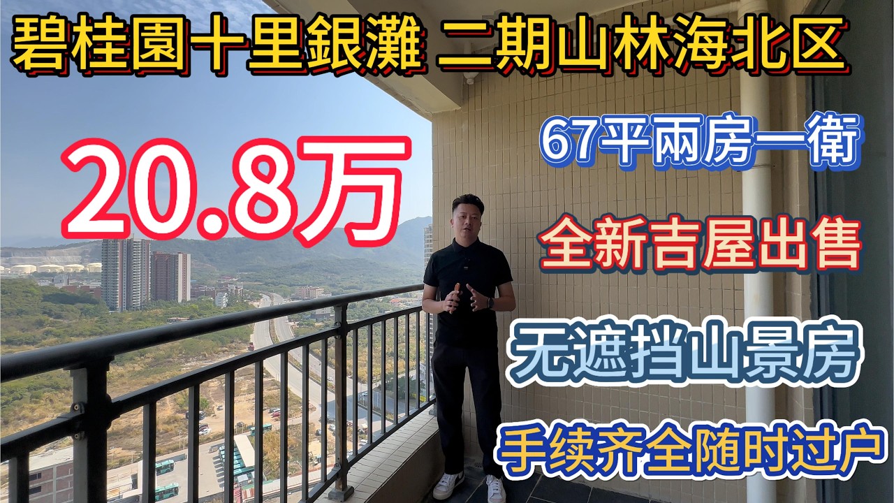20.8万可以上车碧桂园十里银滩山林海靓货两房一卫！高层无敌山景单位手续齐全！