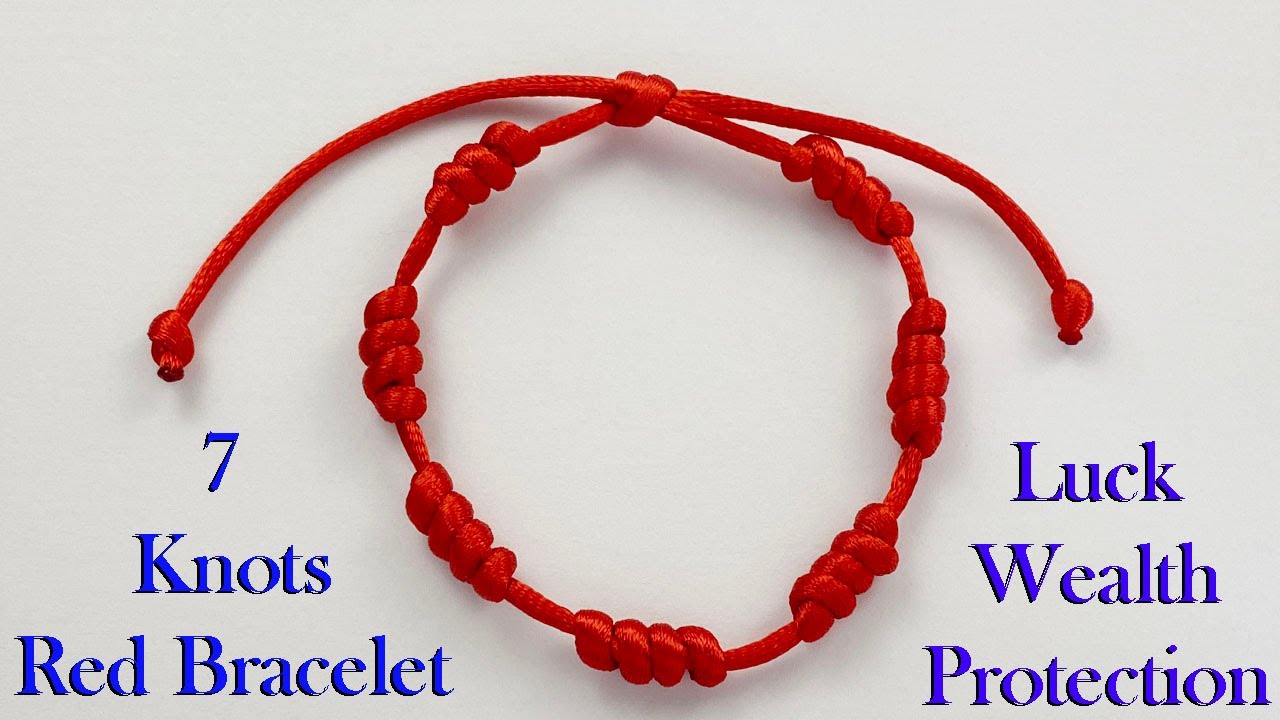 💖 Diy 7 Knots Lucky Red Bracelet | How to make Red String Kabbalah Protection Bracelet | लाल कंगन