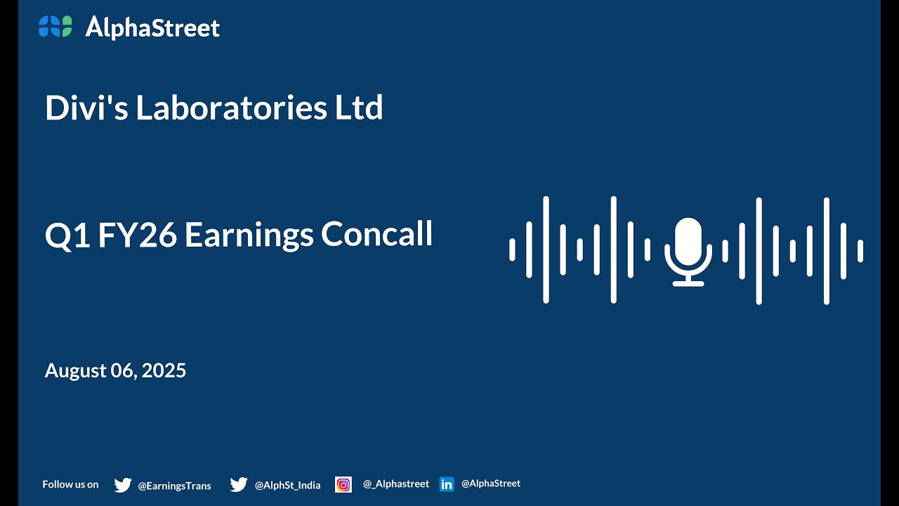 Divi's Laboratories Ltd Q1 FY2025-26 Earnings Conference Call