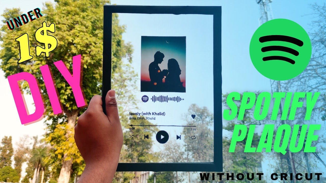 DIY Spotify Plaque/glass Art🎶 ( Under 1$  )