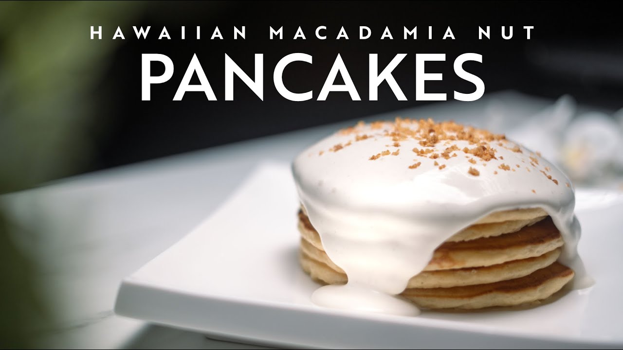 Pancakes with Hawaiian Macadamia Nut Sauce | 4K ASMR Recipe
