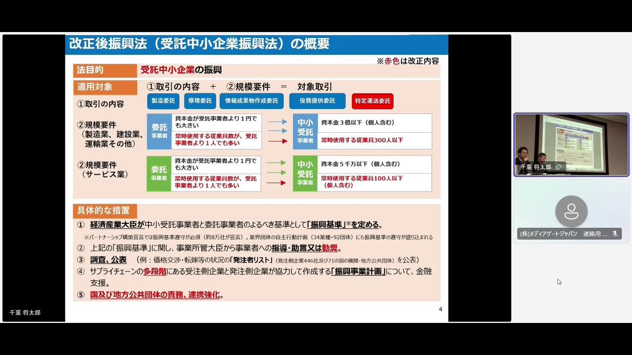 2026年1月施行！～下請法は取適法へ～改正ポイント説明会