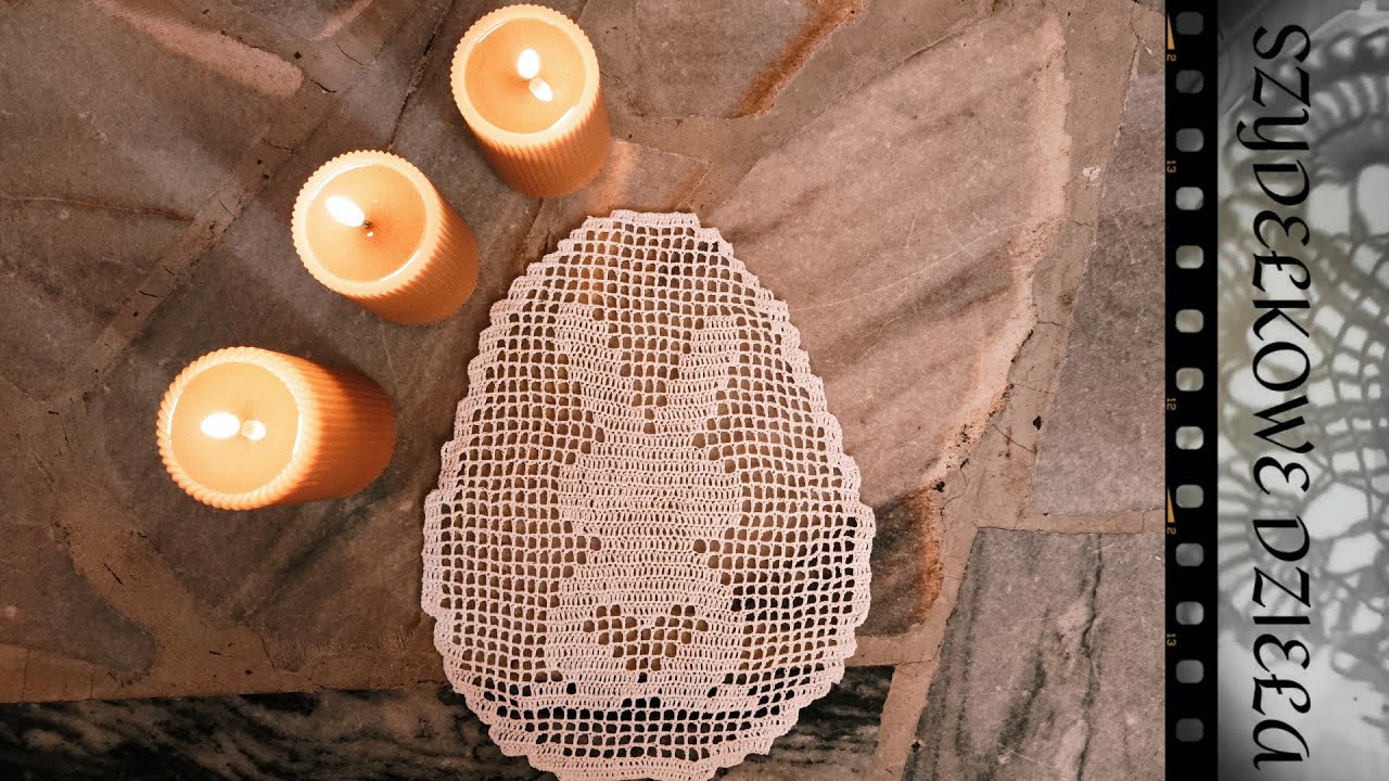 🐰 Szydełkowy Króliczek Wielkanocny | Serwetka jajko techniką filet - cz. 1