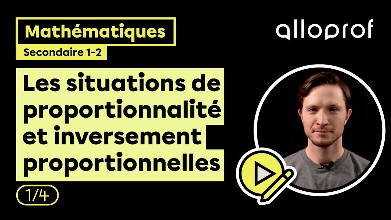 Les situations de proportionnalité et inversement proportionnelles (1/4) | Mathématiques | Alloprof