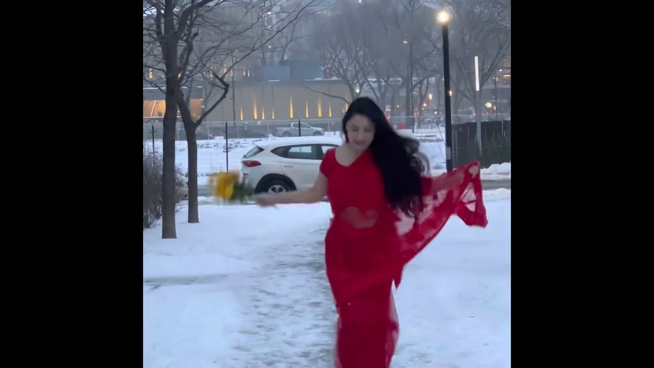 Wearing a Saree in Snow ♥️🥶
