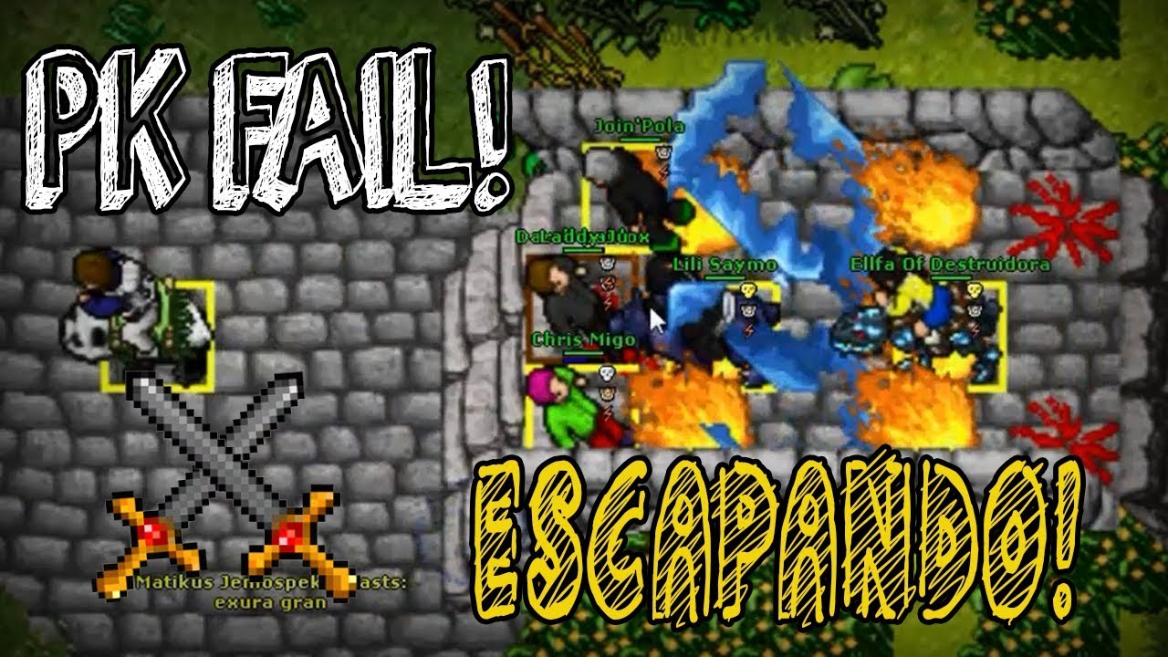 PK FAIL- ESCAPANDO DE LOS HIGH LVL | TIBIA EN ESPAÑOL
