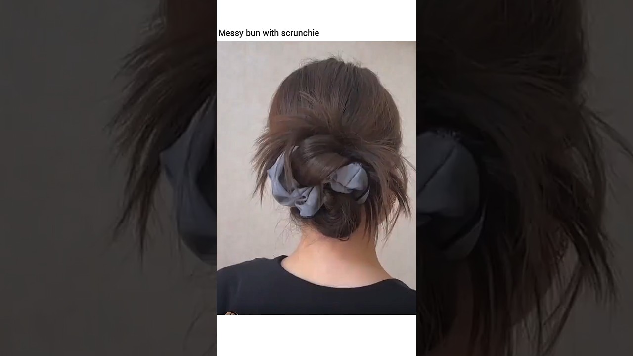 scrunchie bun🪷🐚🦢 hairstyle tutorial 🐚🍯
