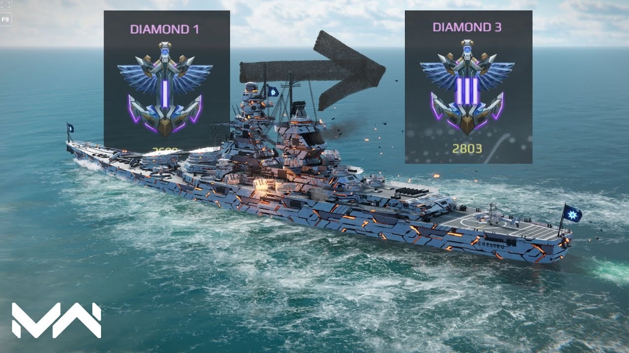 Diamond 3 Only Takes Under 2 HOUR! - FS Richelieu Solo Ranked Gameplay - Modern Warships