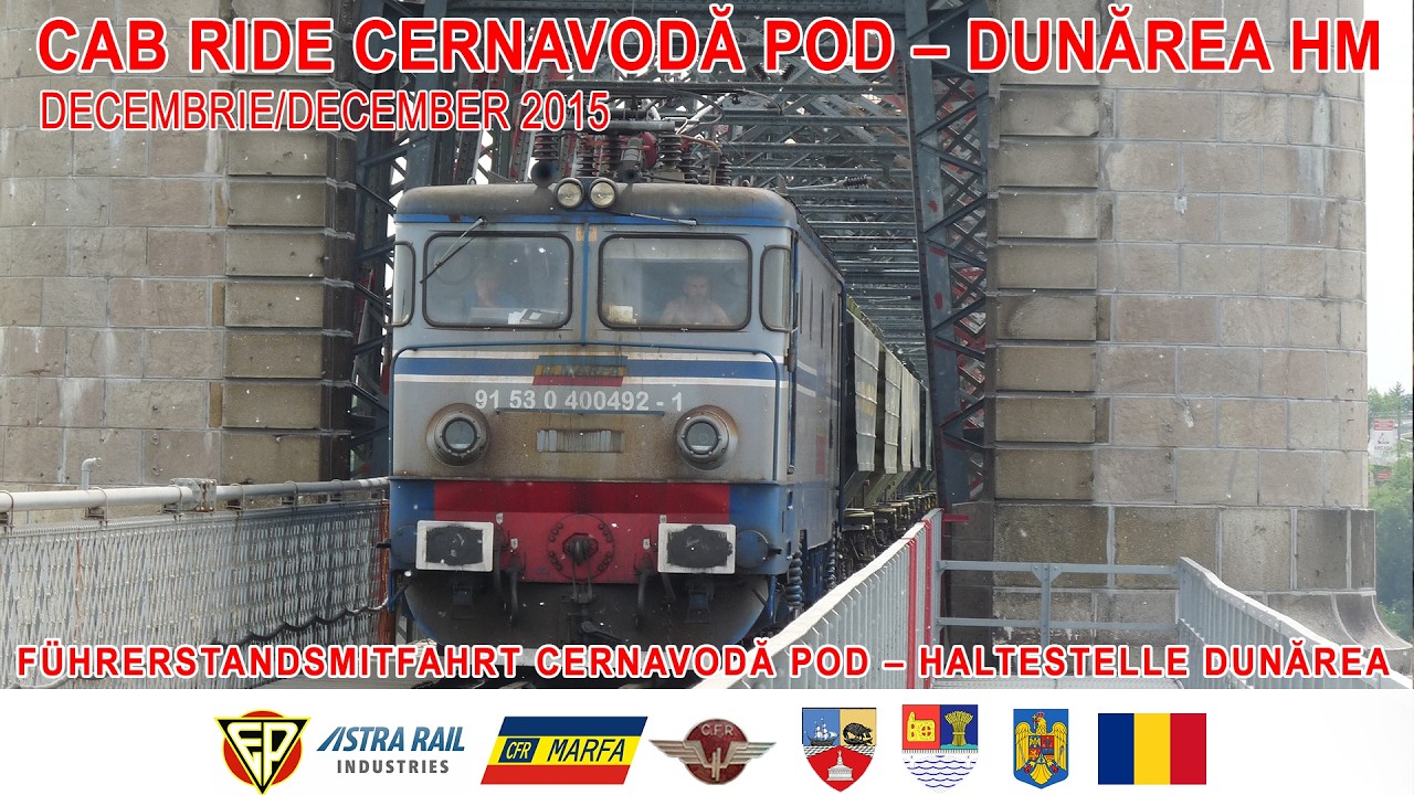 Cab Ride/Führerstandsmitfahrt Cernavodă Pod - Dunărea Hm[decembrie/December 2015]