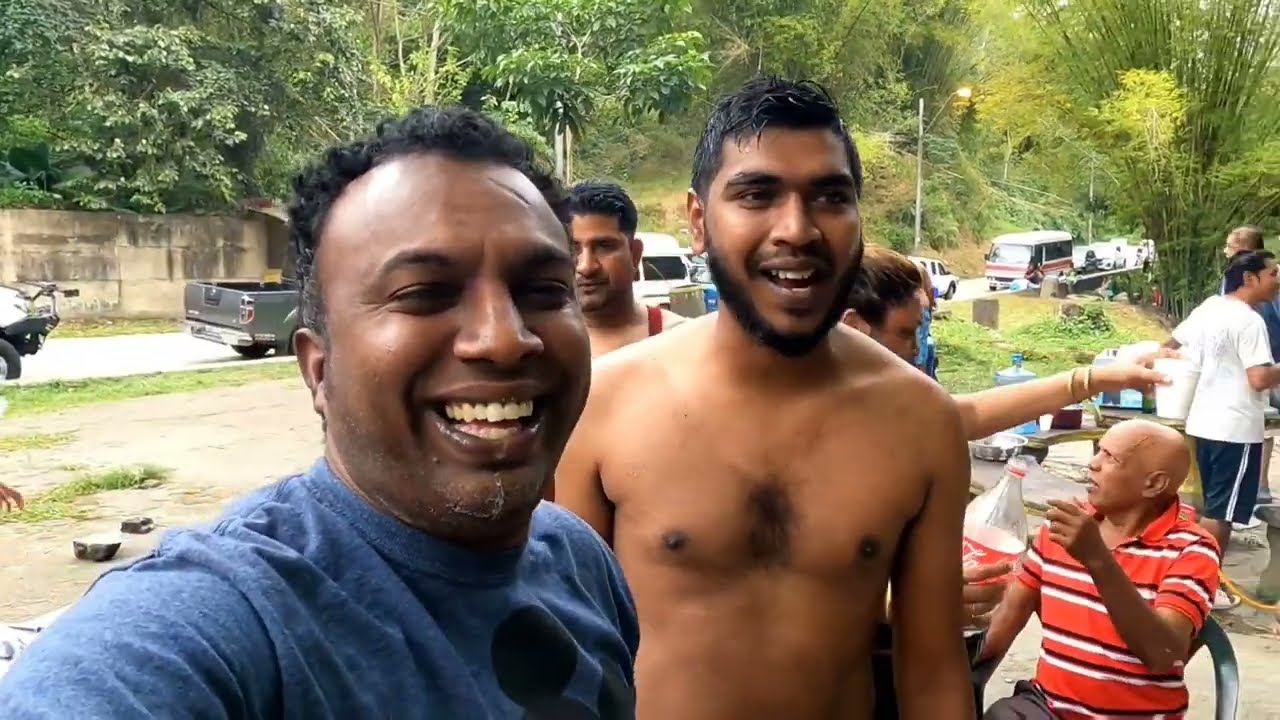 Cooking Curry Chicken At Caura River After Jouvert