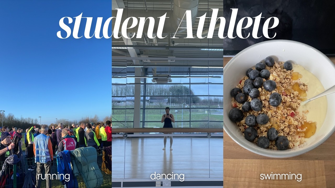 A Day in the Life of a Student Athlete!! | Gym, Run and Food