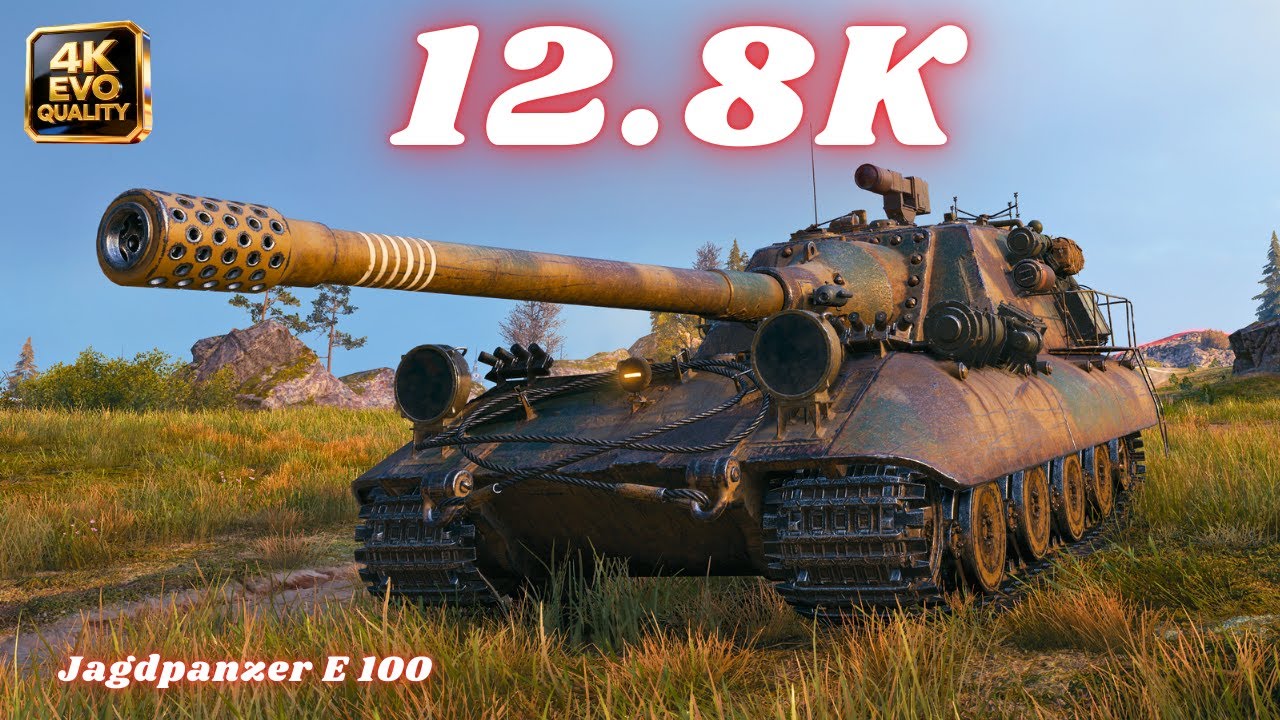 Jagdpanzer E 100 12.8K Damage & Jagdpanzer E 100  10.4K Damage 5 Kills  World of Tanks #wot