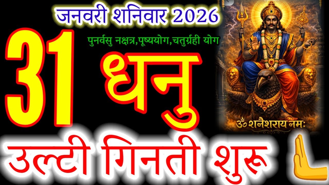 Dhanu Rashi: 31 January 2026 | Shaniwar Ko Shani Dev Karenge Nyay! Badi Khushkhabri? 😱