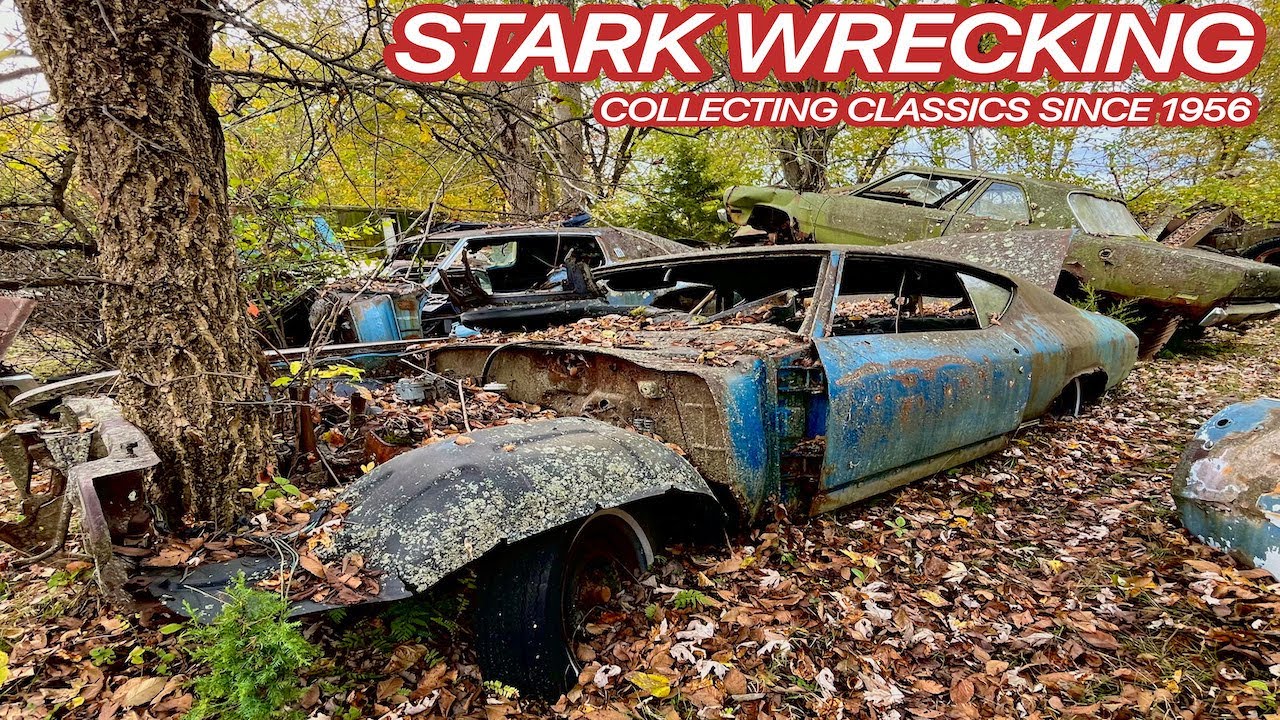 OLD CAR JUNK YARD HOLDS HUGE COLLECTION OF VINTAGE AUTOS 