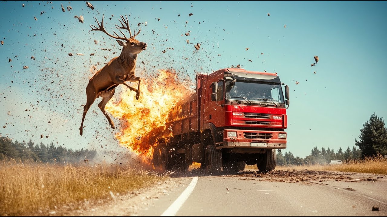 Tragic! 85 Horrifying Moments of Animals Colliding with Trains And Trucks On Christmas  #40