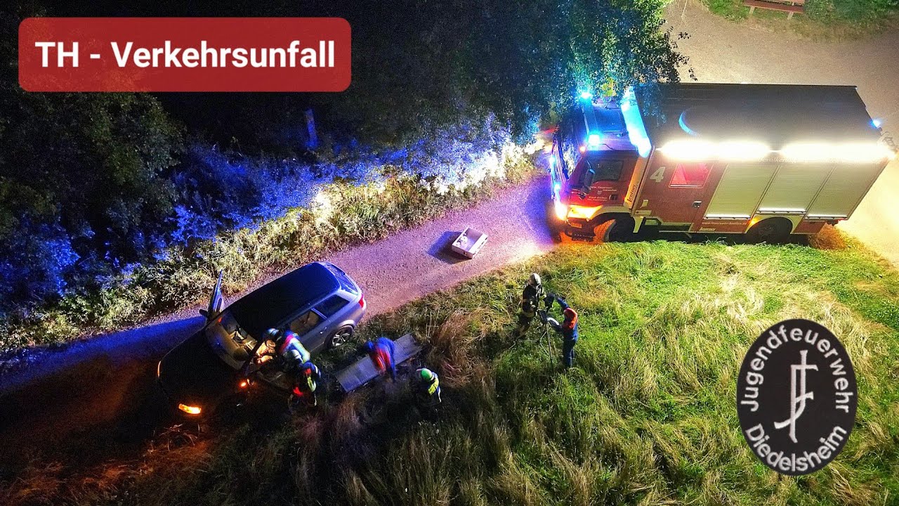 VERKEHRSUNFALL BEI NACHT | 24-Stunden: Jugendfeuerwehr Bretten - Diedelsheim | Feuer und Flamme