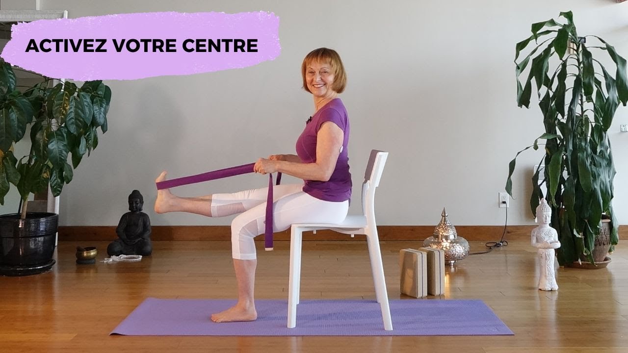 20 minutes de yoga sur chaise pour activer le centre | YOGA TOUT (Français)