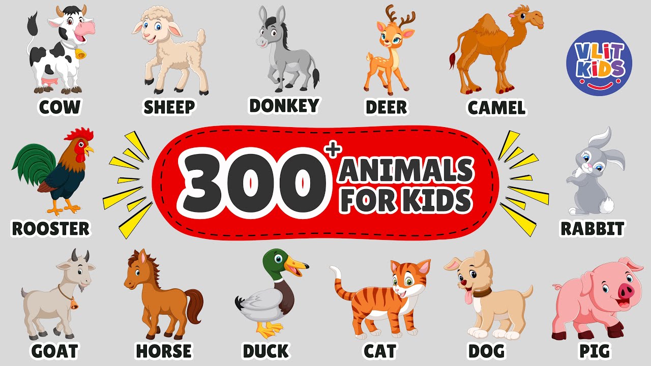 300 Animal Names & Sounds for Kids 🐾 | 5 Hours English Vocabulary Learning for Toddlers