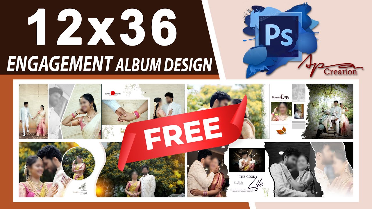 engagement album design 12x36 psd free download | PSD  Free download