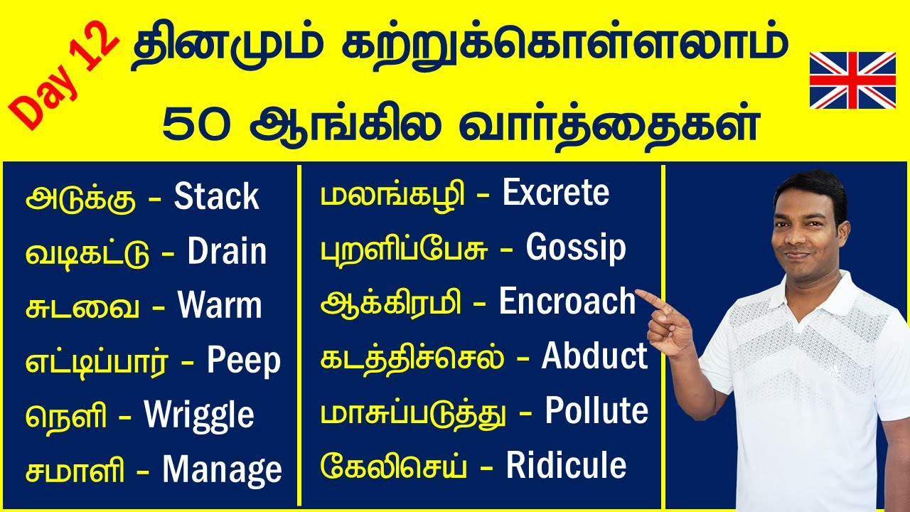 1000 English Verbs in Tamil | Day 12 | Spoken English Learning Videos in Tamil | English Vocabulary