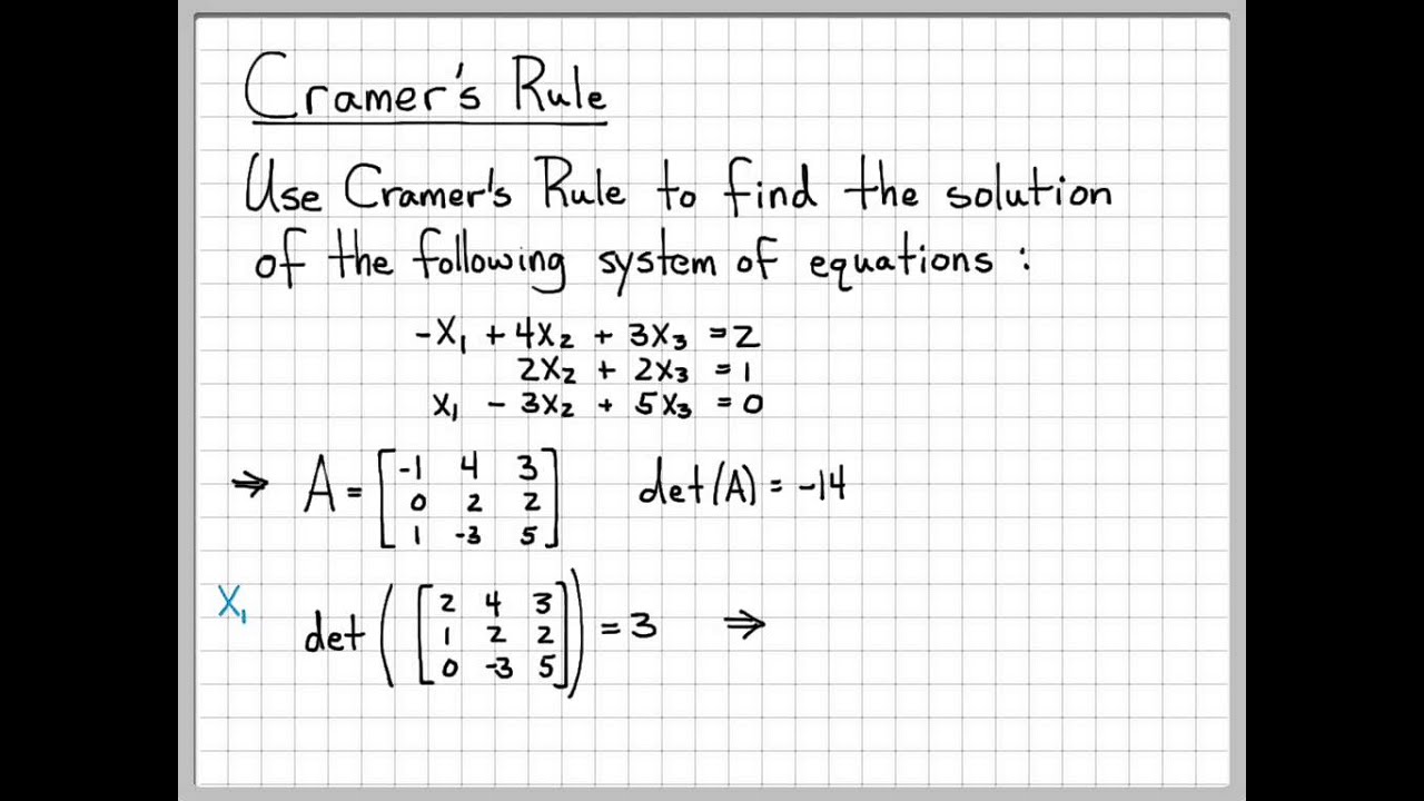 Пример правила Крамера 3x3 &mdash; примеры задач по линейной алгебре