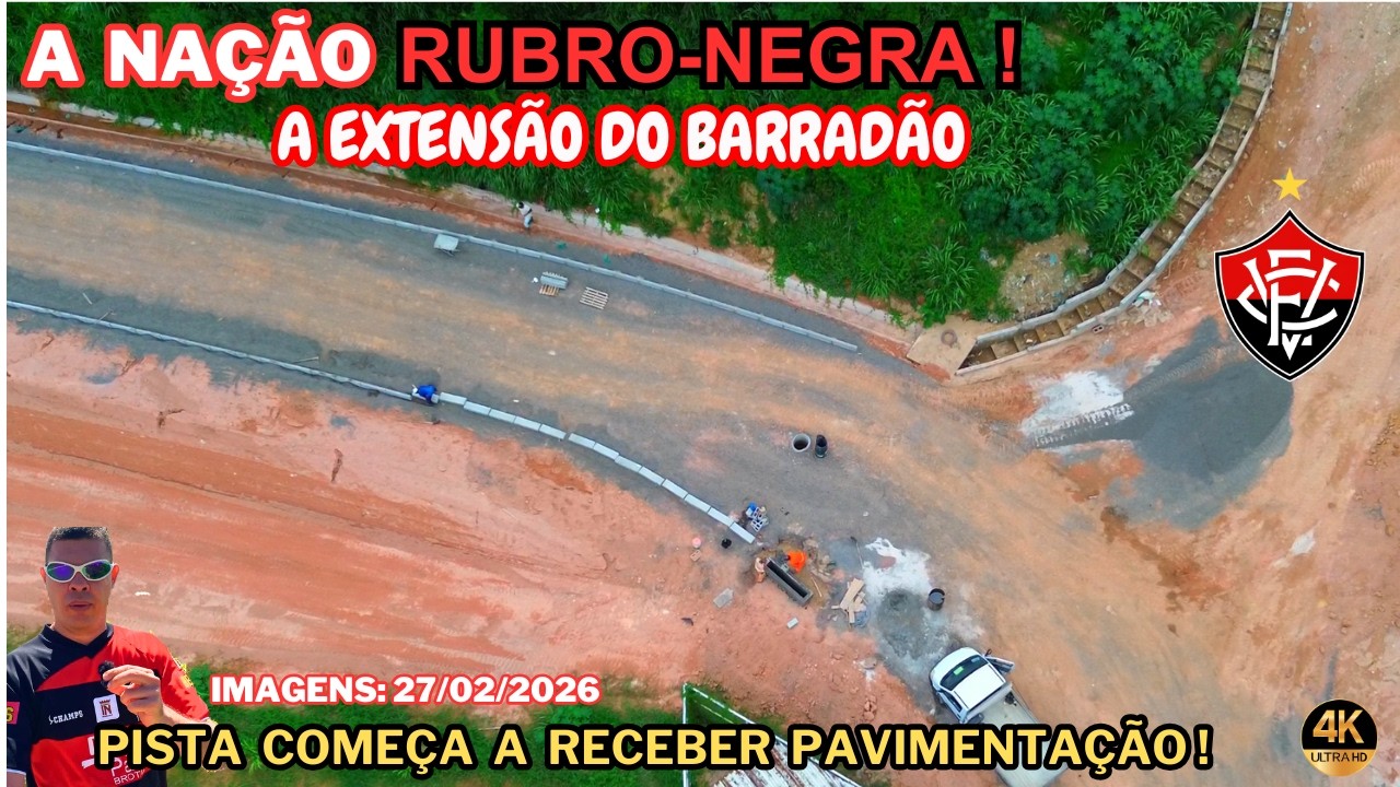 NAÇÃO RUBRO NEGRA A EXTENSÃO DO BARRADÃO!A PISTA COMEÇA A RECEBER PAVIMENTAÇÃO!#obra #barradão