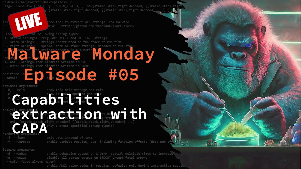 🔴 Malware Mondays Episode 05 - Using CAPA to identify capabilities in executable files