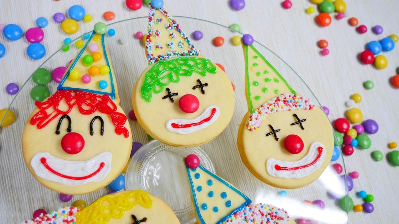 Clown Sandwich Kekse zu Fasching / Karneval | Lemon Curd Sandwich Cookies