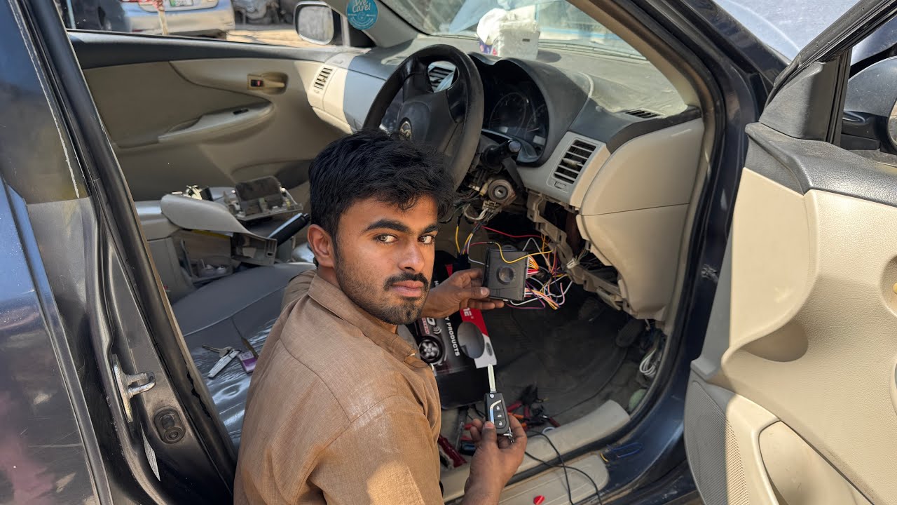 Toyota Corolla central locking system installation car alarm system center locking system fitting