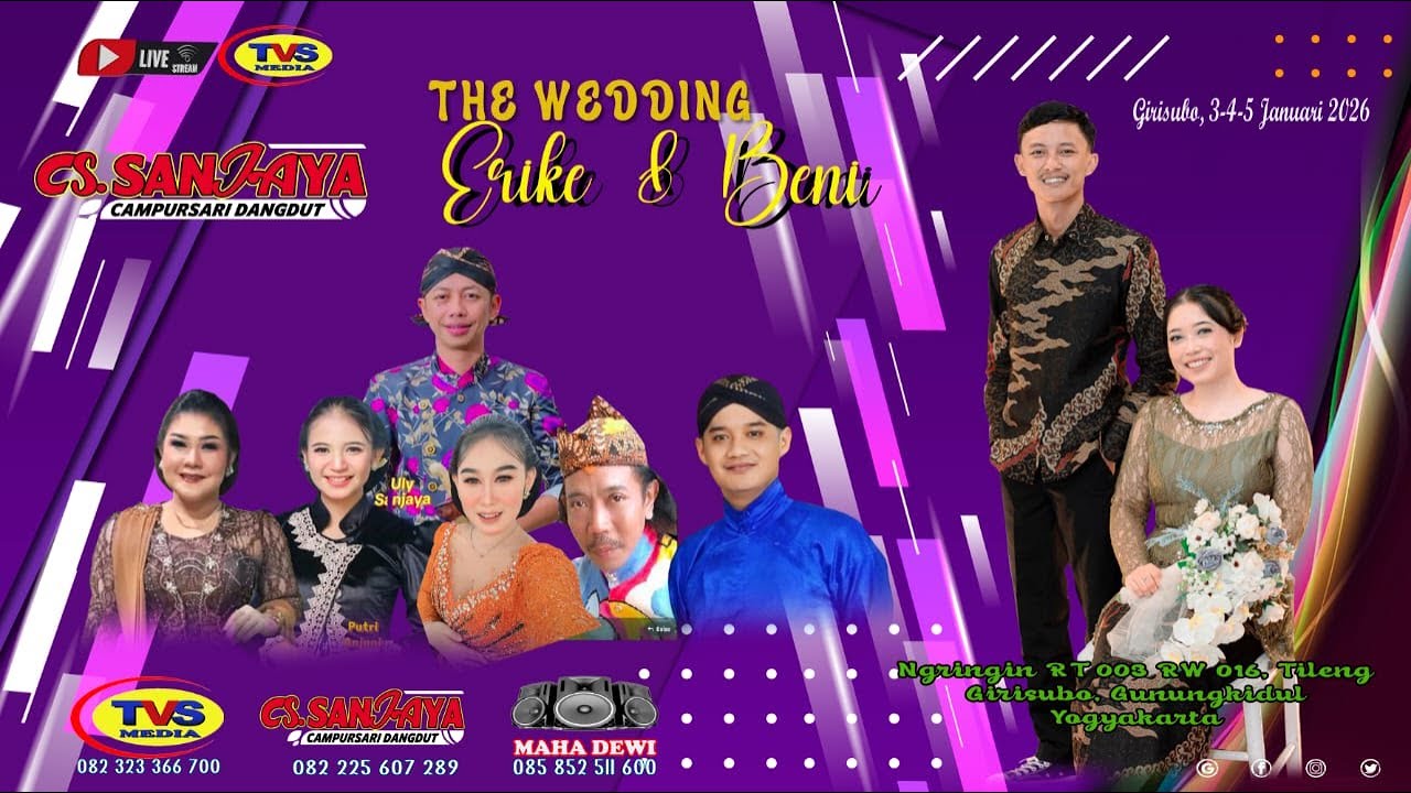 LIVE | WEDDING OF ERIKE & BENI | GIRISUBO, GUNUNGKIDUL, YOGYAKARTA | CS. SANJAYA | NEW TVS MEDIA