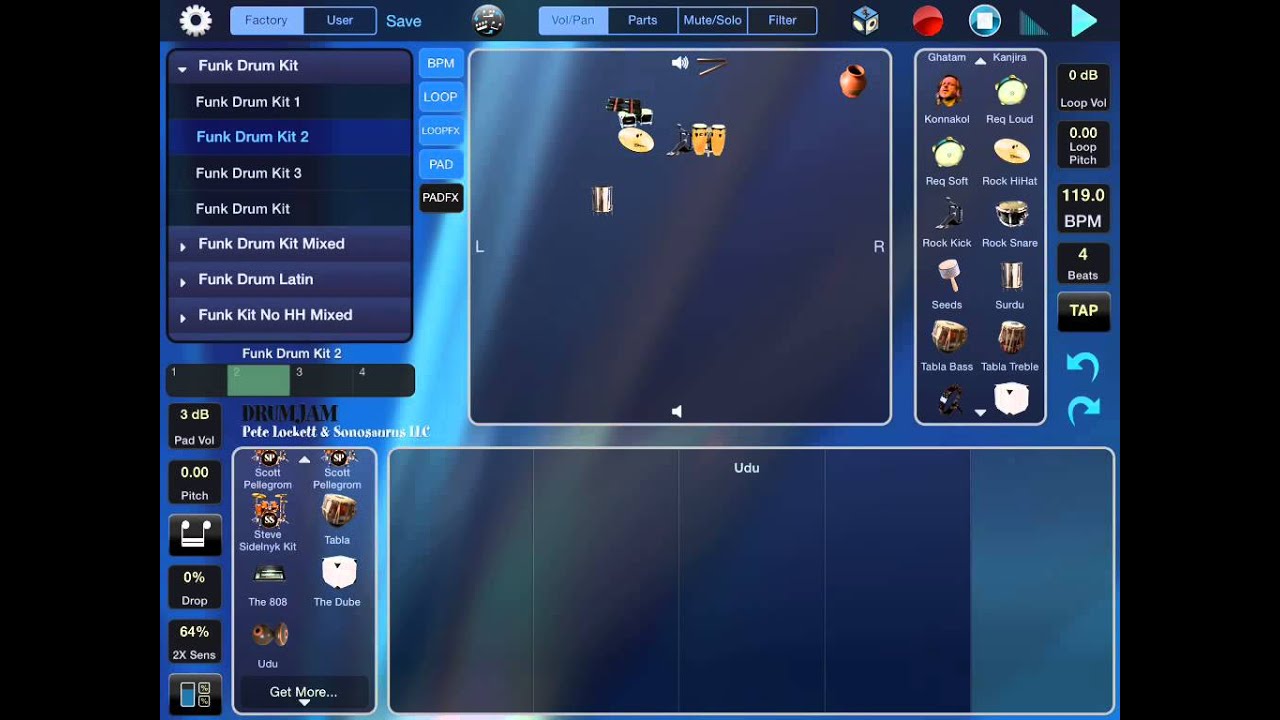 DrumJam By Sonosaurus LLC - iPad Music Applications - Demonstration