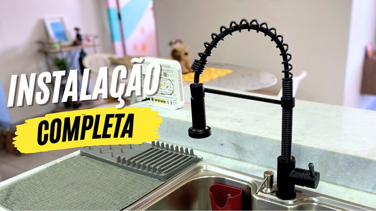 INSTALAÇÃO COMPLETA TORNEIRA GOURMET - Monocomando Black Nell AM2672