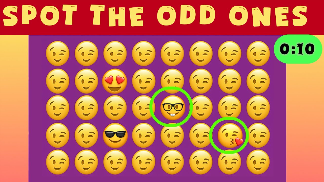 Spot the Odd Emoji Out! 20+ Fun & Tricky Levels | Emoji Puzzle Challenge