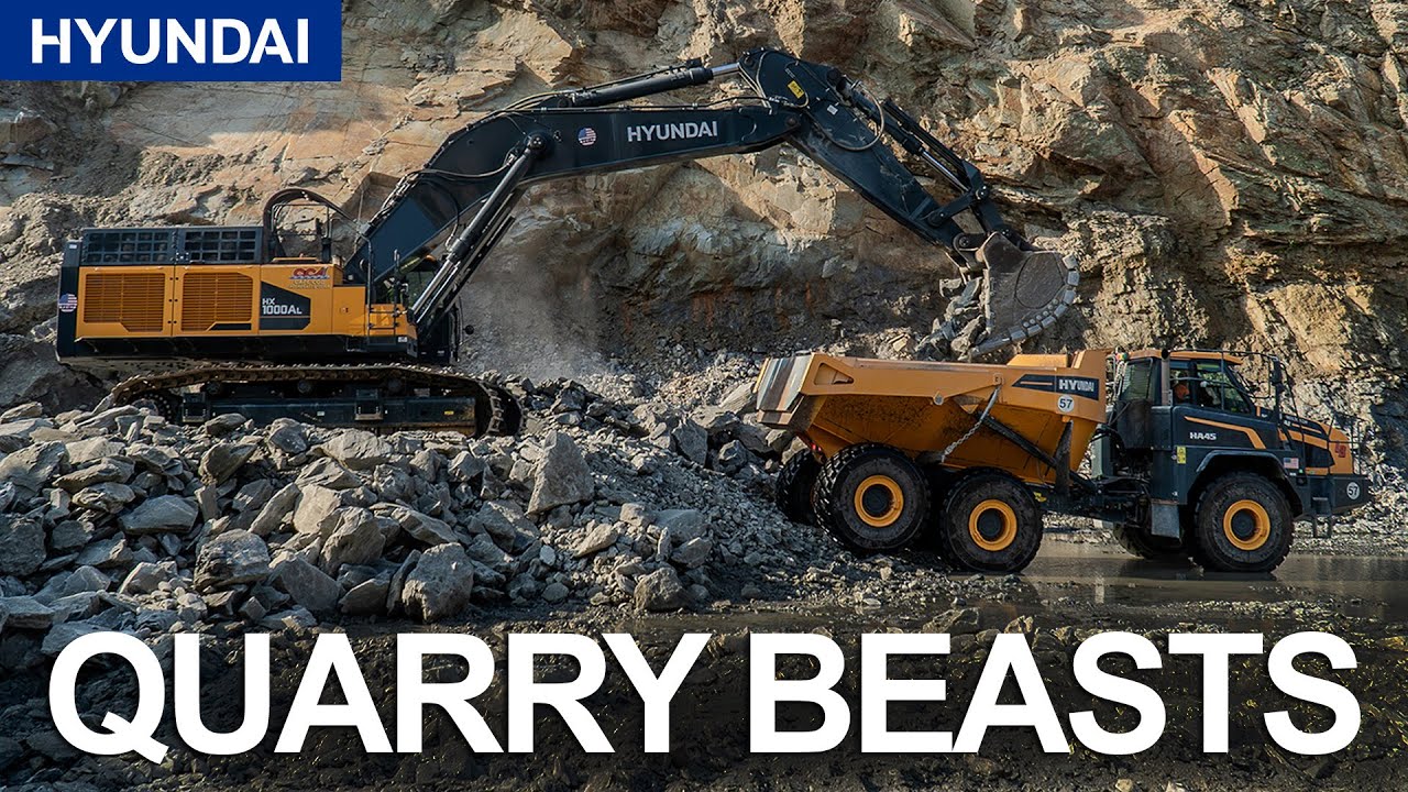 Quarry Proven: Hyundai HX1000AL Excavator + HA45 Truck in Action